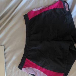 Adidas running shorts black and pink trim Women's size medium